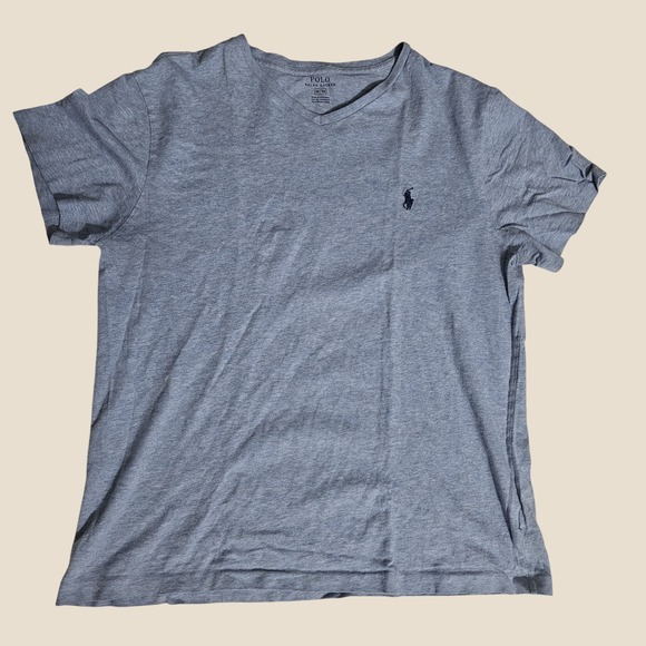 Polo Ralph Lauren Other - Polo Ralph Lauren Mens V-Neck T-Shirt Heather Blue Gray Cotton Pony Logo Size M